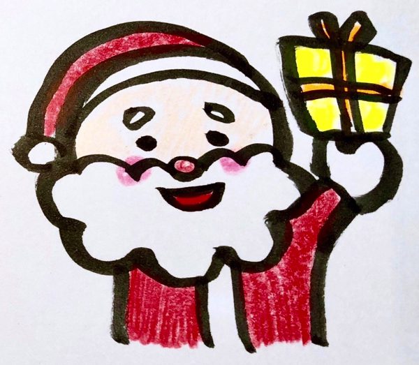 もうすぐクリスマス サンタさんの簡単かわいいイラスト マステデコ紹介 すごはん たのしごと